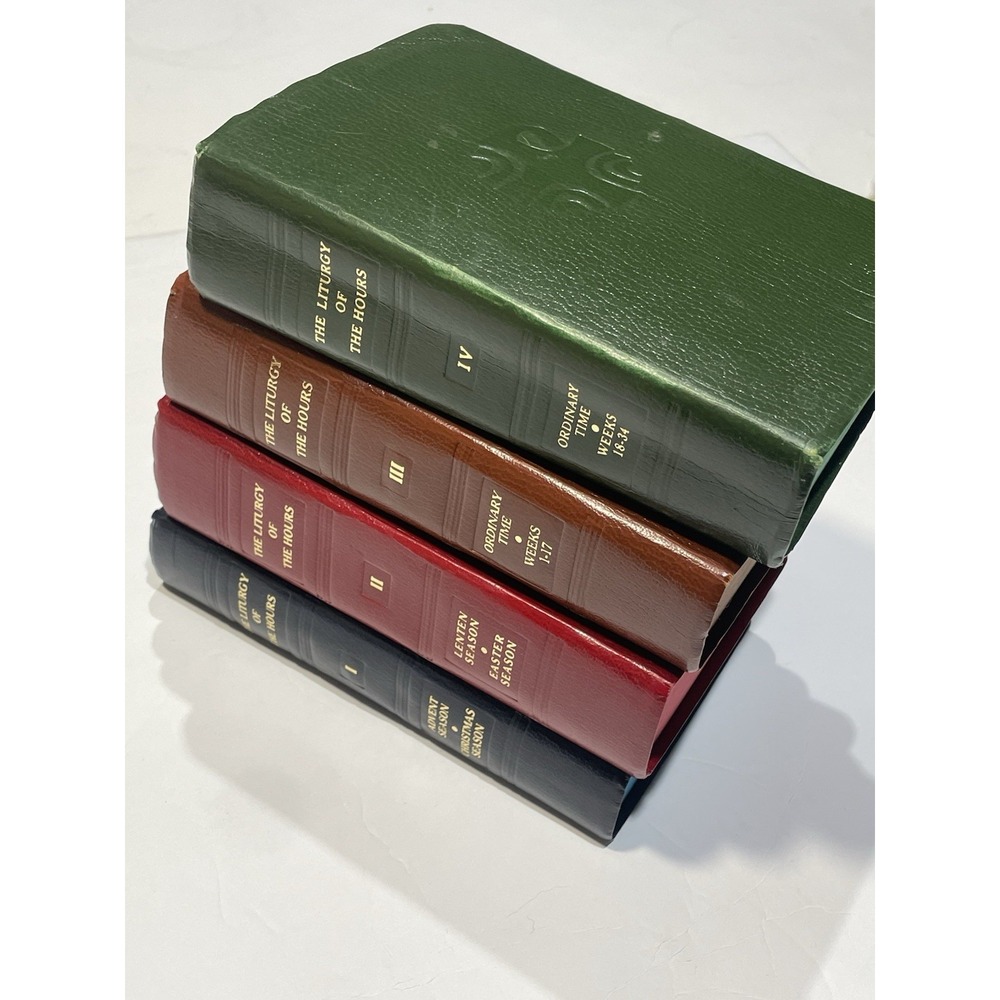 The Liturgy of The Hours 4 Vol Set Roman Rite Catholic Book Publishing Co 1975-7